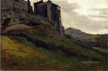 Marino Grandes edificios sobre las rocas Plein air Romanticismo Jean Baptiste Camille Corot Pinturas al óleo